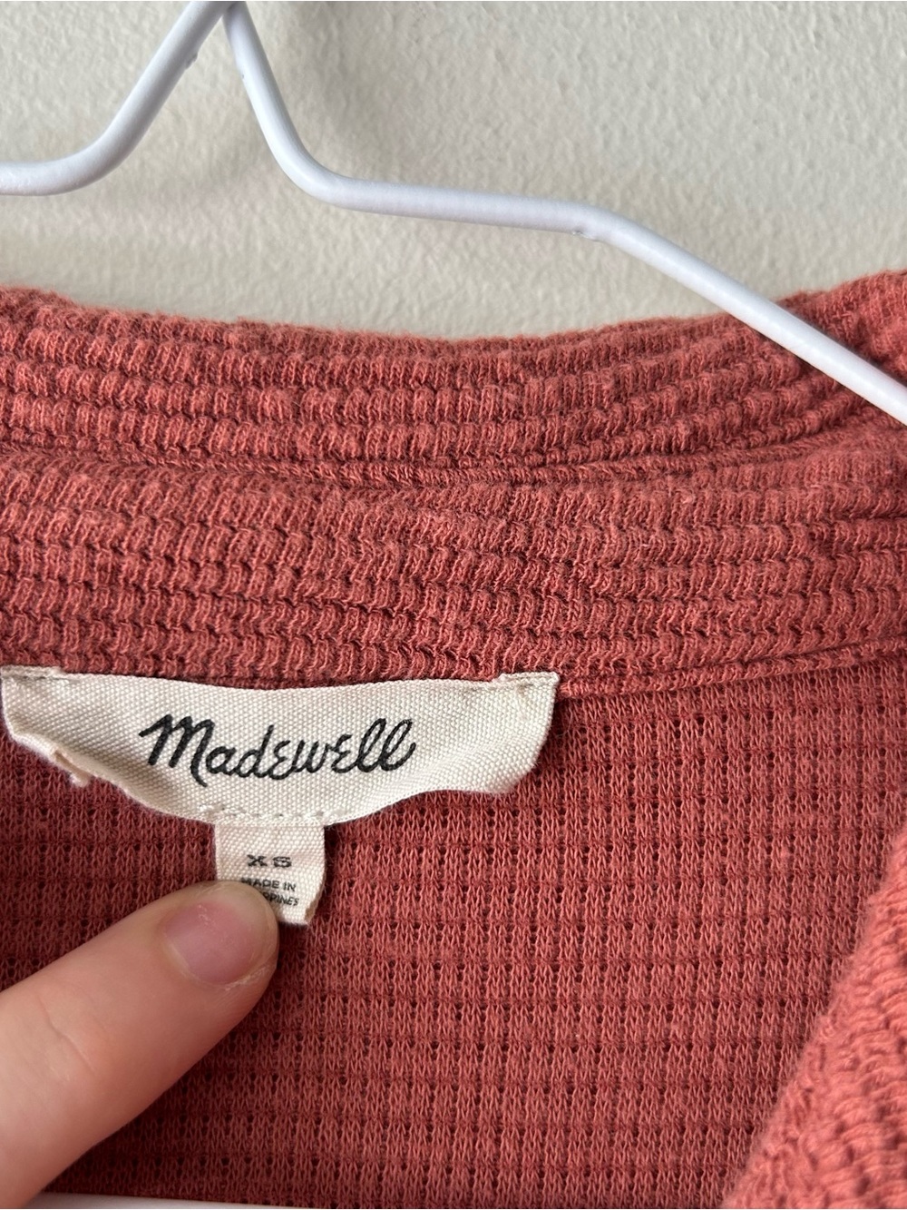Madewell Textural Knit Shirt-Jacket Weathered Brick Rust Orange XS - Picture 7 of 13